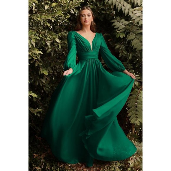 Cinderella LONG SLEEVE CHIFFON DRESS 5X Plus Size CD0192 - Picture 1 of 2